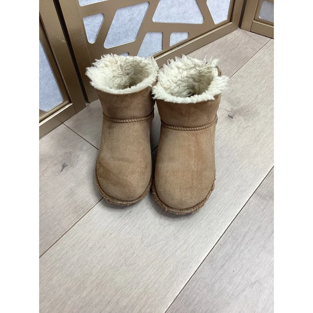 KIRKLAND BIG GIRLS 1 WINTER BOOTS FUR wool SUEDE LEATHER Twins?